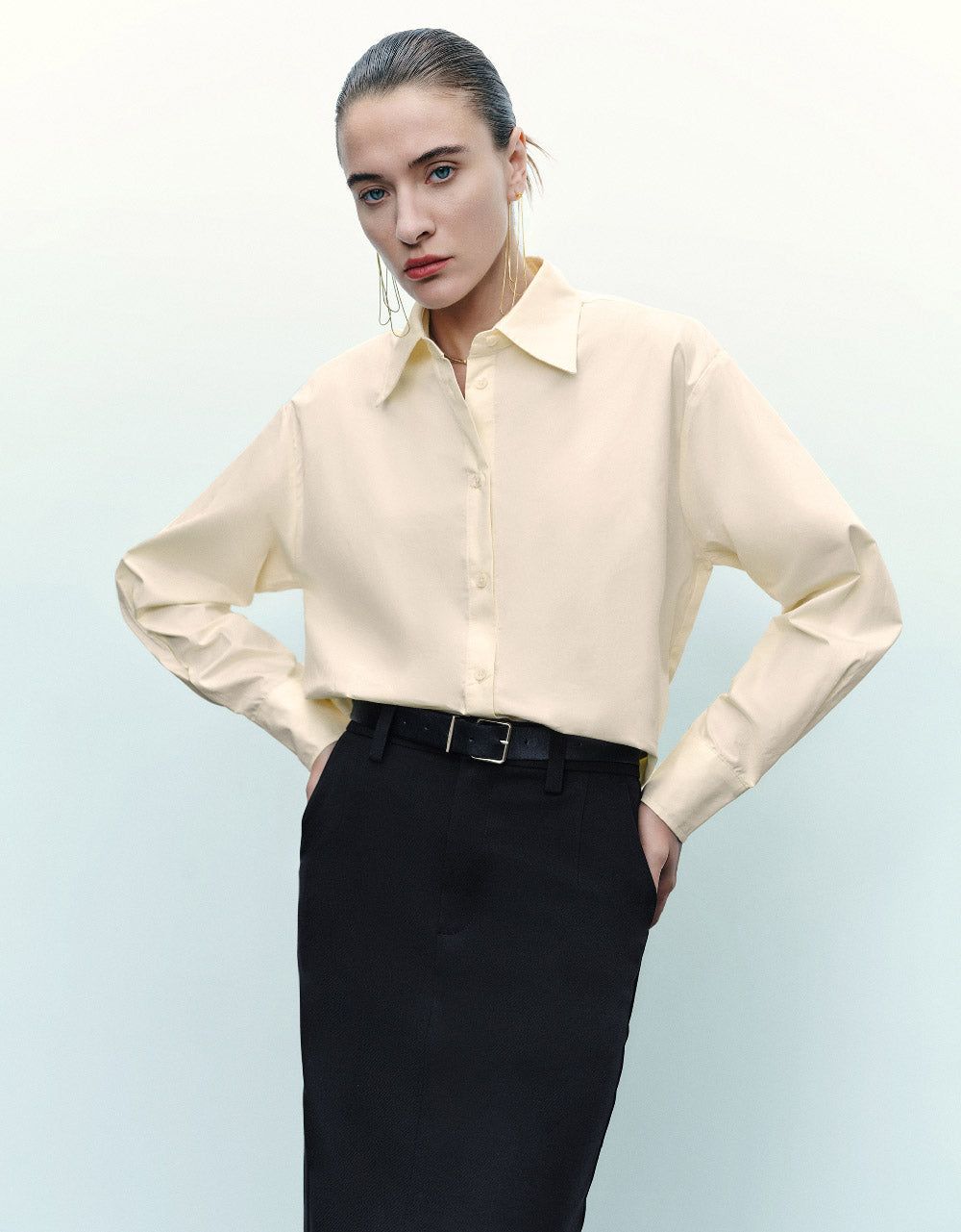 Button Up A-Line Shirt sold by Urban Revivo