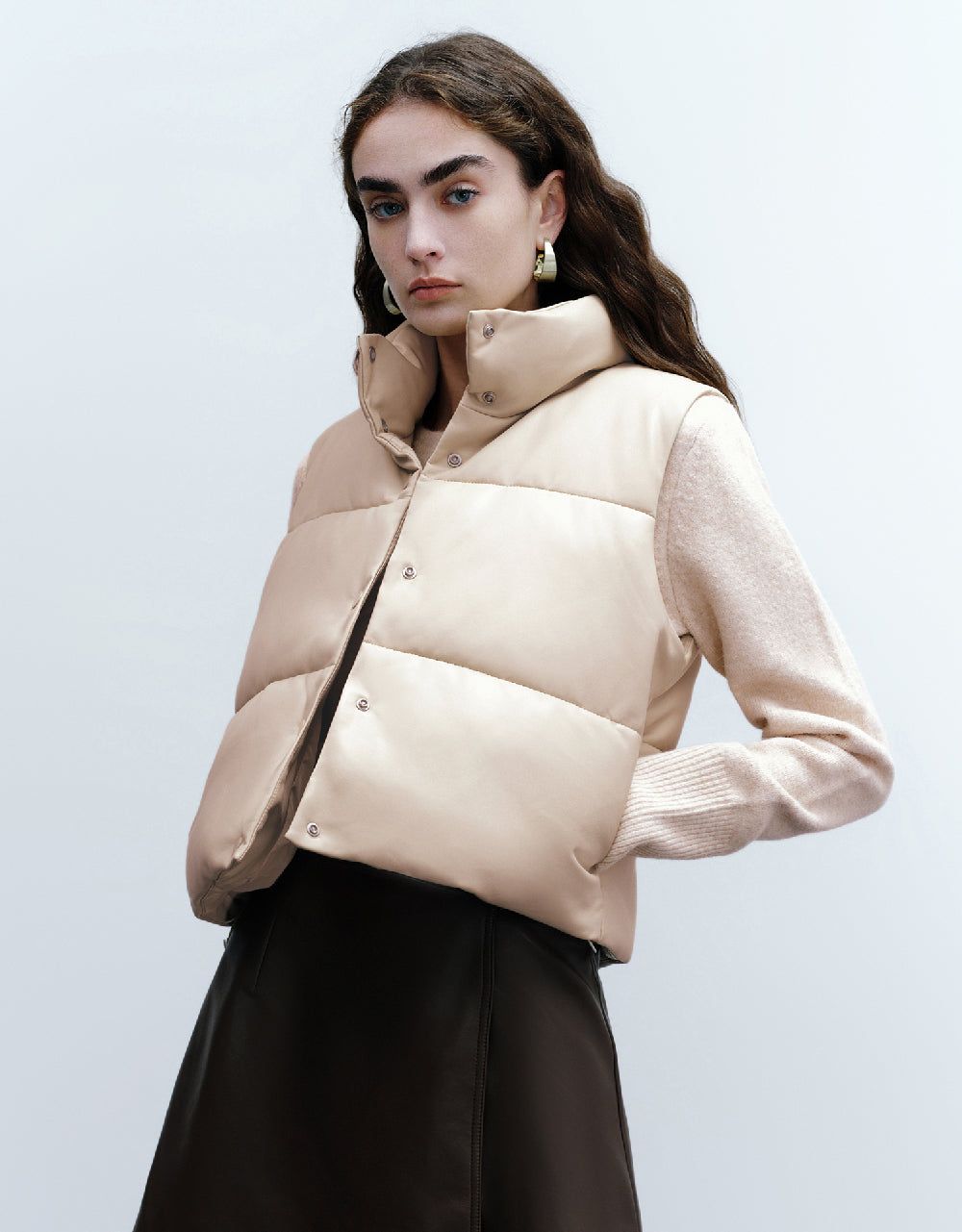 Stand Collar Padded Vest sold by Urban Revivo