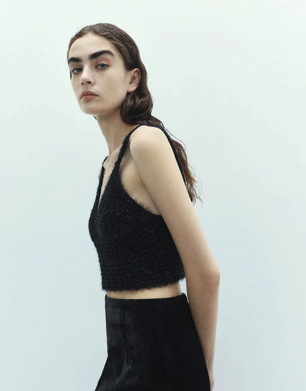 Tweed V-Neck Knitted Tank Top sold by Urban Revivo product image thumbnail 5