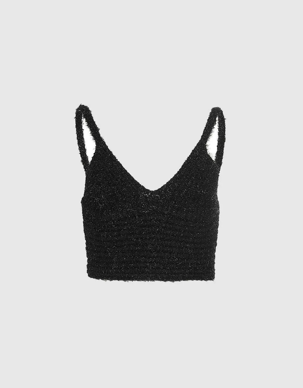 Tweed V-Neck Knitted Tank Top sold by Urban Revivo product image thumbnail 2