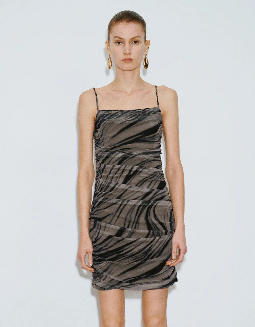 Ruched Printed Skinny Cami Dress sold by Urban Revivo
