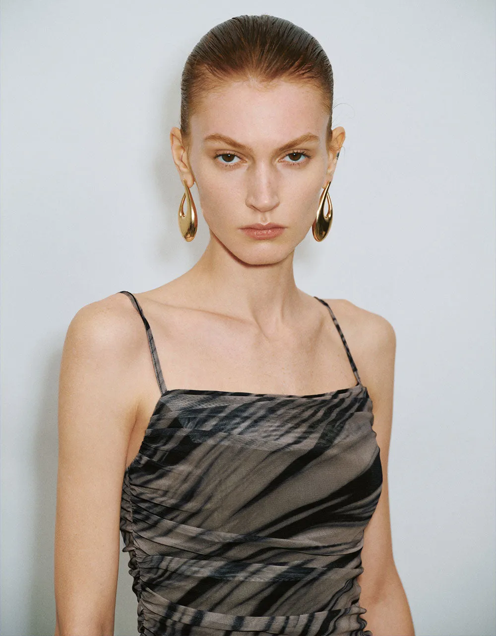 Ruched Printed Skinny Cami Dress sold by Urban Revivo product image thumbnail 4