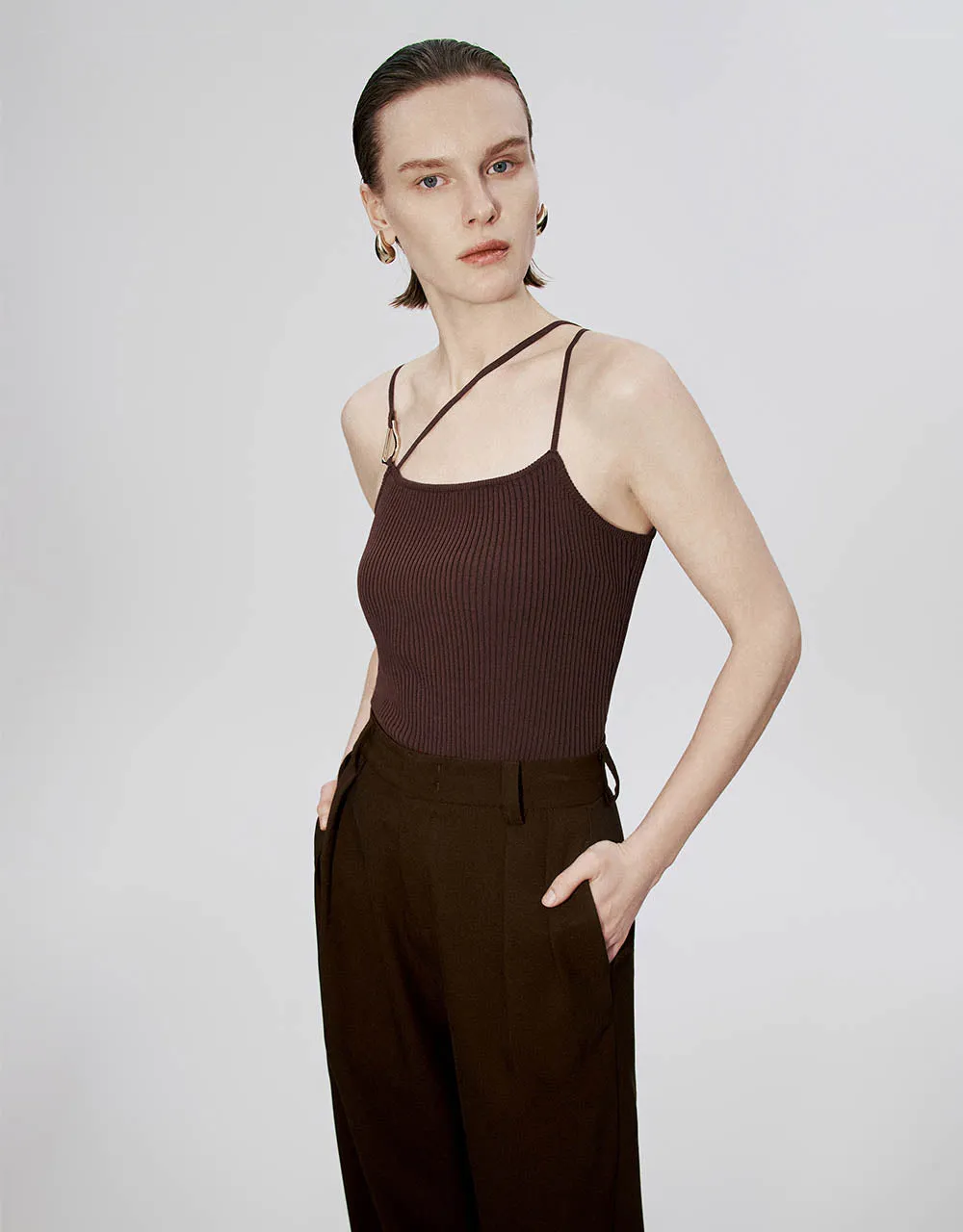 Square-cut Collar Knitted Cami Top sold by Urban Revivo product image thumbnail 3