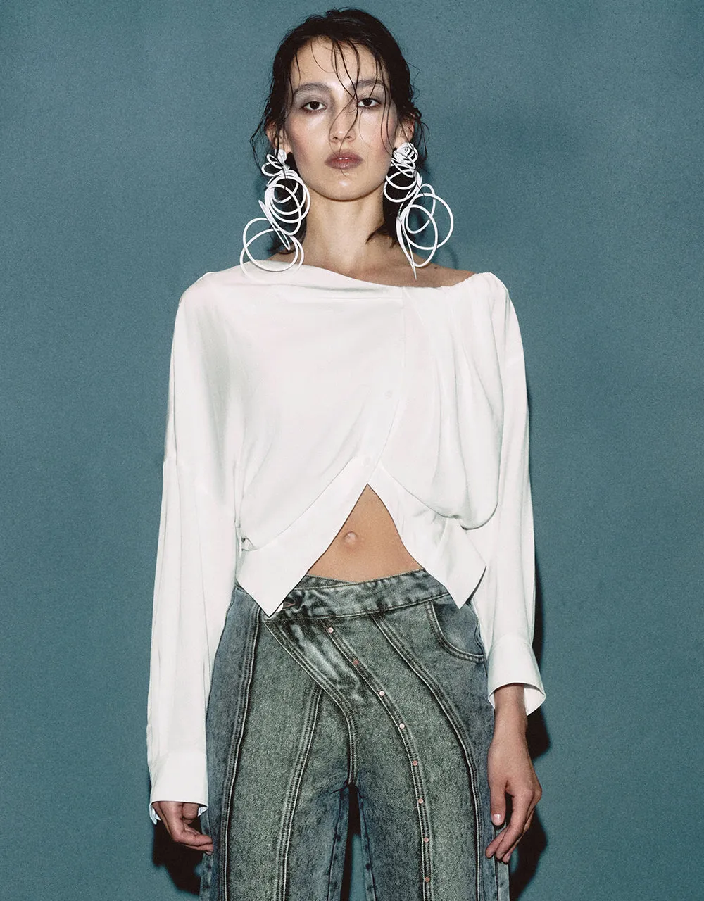 Asymmetric Off-Shoulder Blouse sold by Urban Revivo