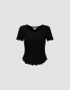 Notch Neck Skinny T-Shirt sold by Urban Revivo