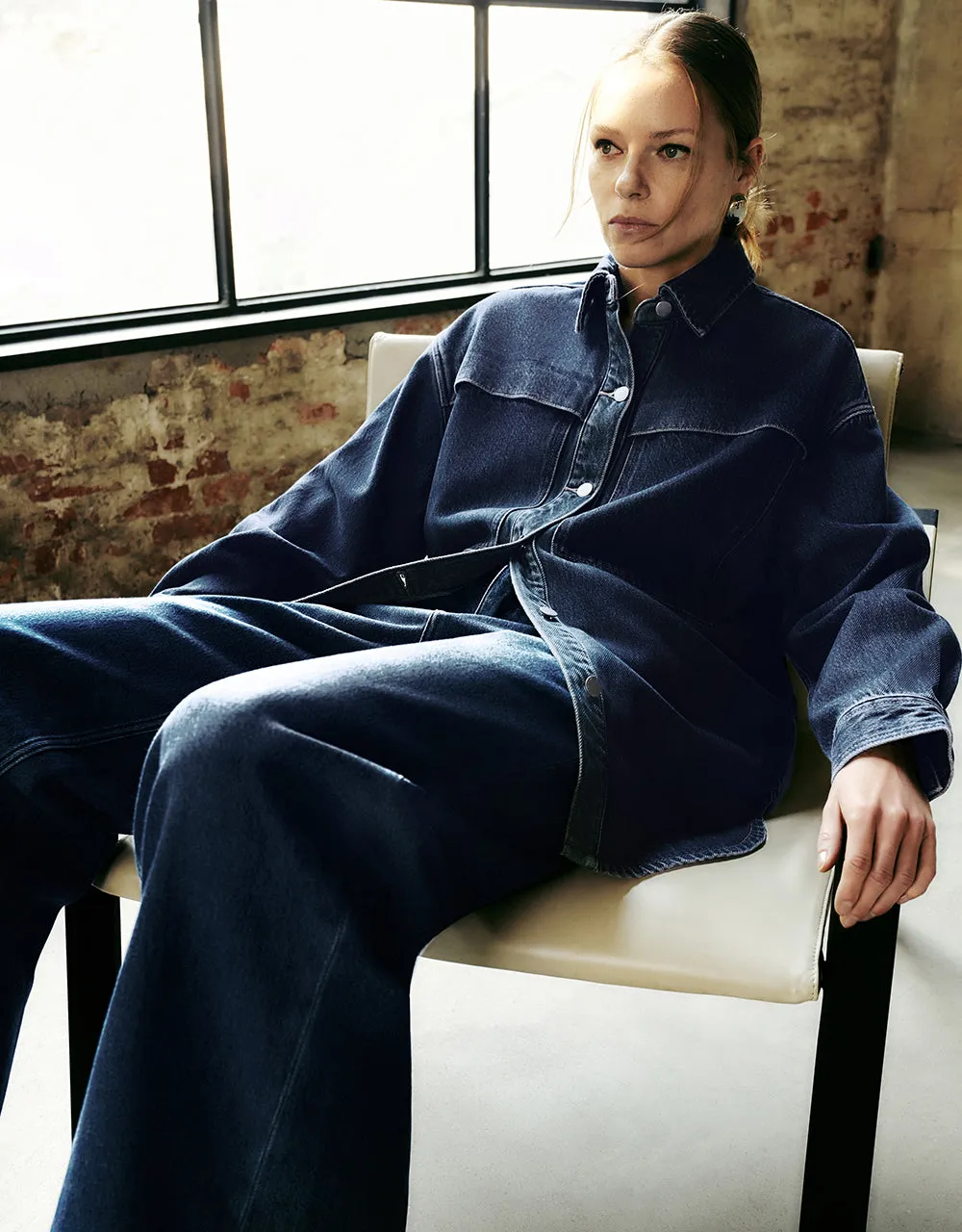 Button Up Oversized Denim Shirt sold by Urban Revivo product image thumbnail 4