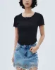 Notch Neck Skinny T-Shirt sold by Urban Revivo