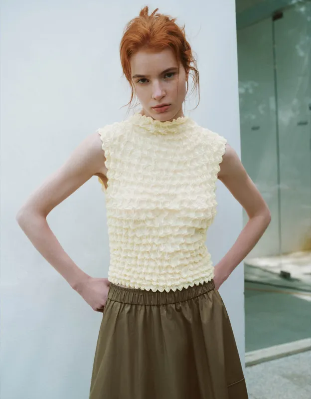 Sleeveless Shirred Blouse sold by Urban Revivo