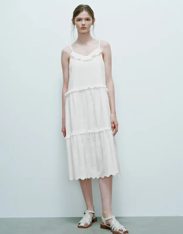 Ruffle U Neck A-Line Cami Dress sold by Urban Revivo