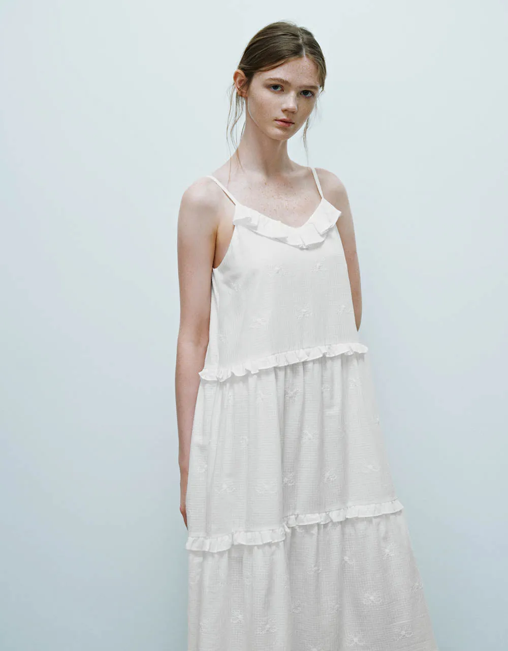 Ruffle U Neck A-Line Cami Dress sold by Urban Revivo product image thumbnail 3