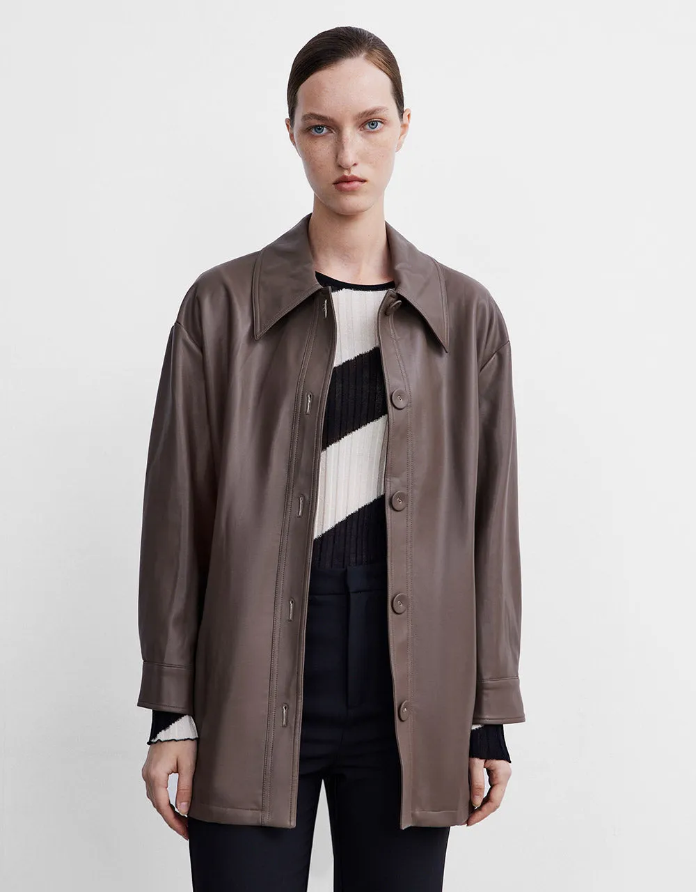 Faux Leather Belted Jacket sold by Urban Revivo product image thumbnail 2
