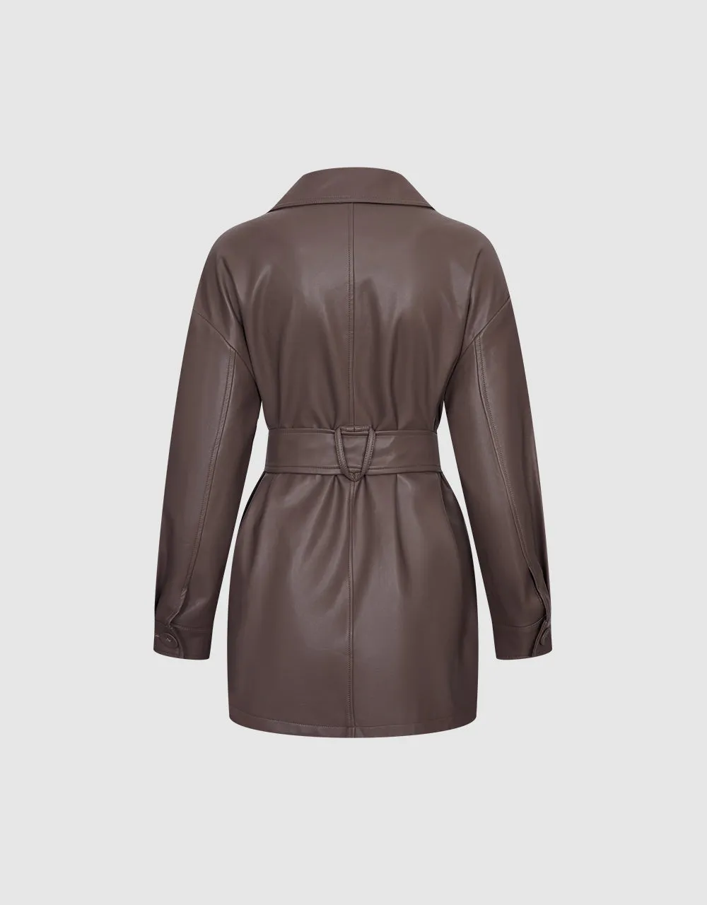 Faux Leather Belted Jacket sold by Urban Revivo product image thumbnail 3