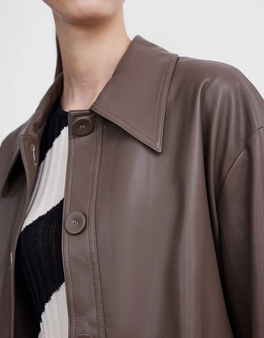 Faux Leather Belted Jacket sold by Urban Revivo product image thumbnail 4
