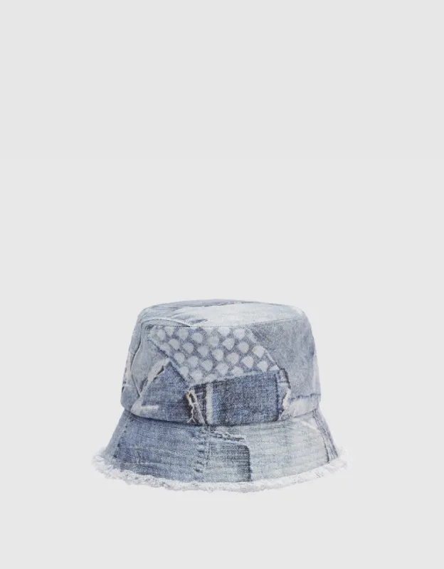 Raw Hem Denim Bucket Hat sold by Urban Revivo