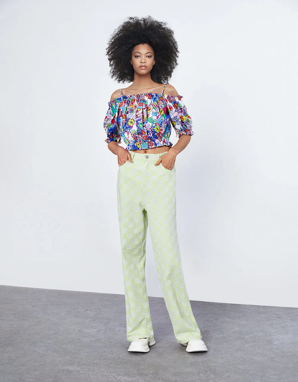 Graffiti Print Off Shoulder Top sold by Urban Revivo product image thumbnail 3