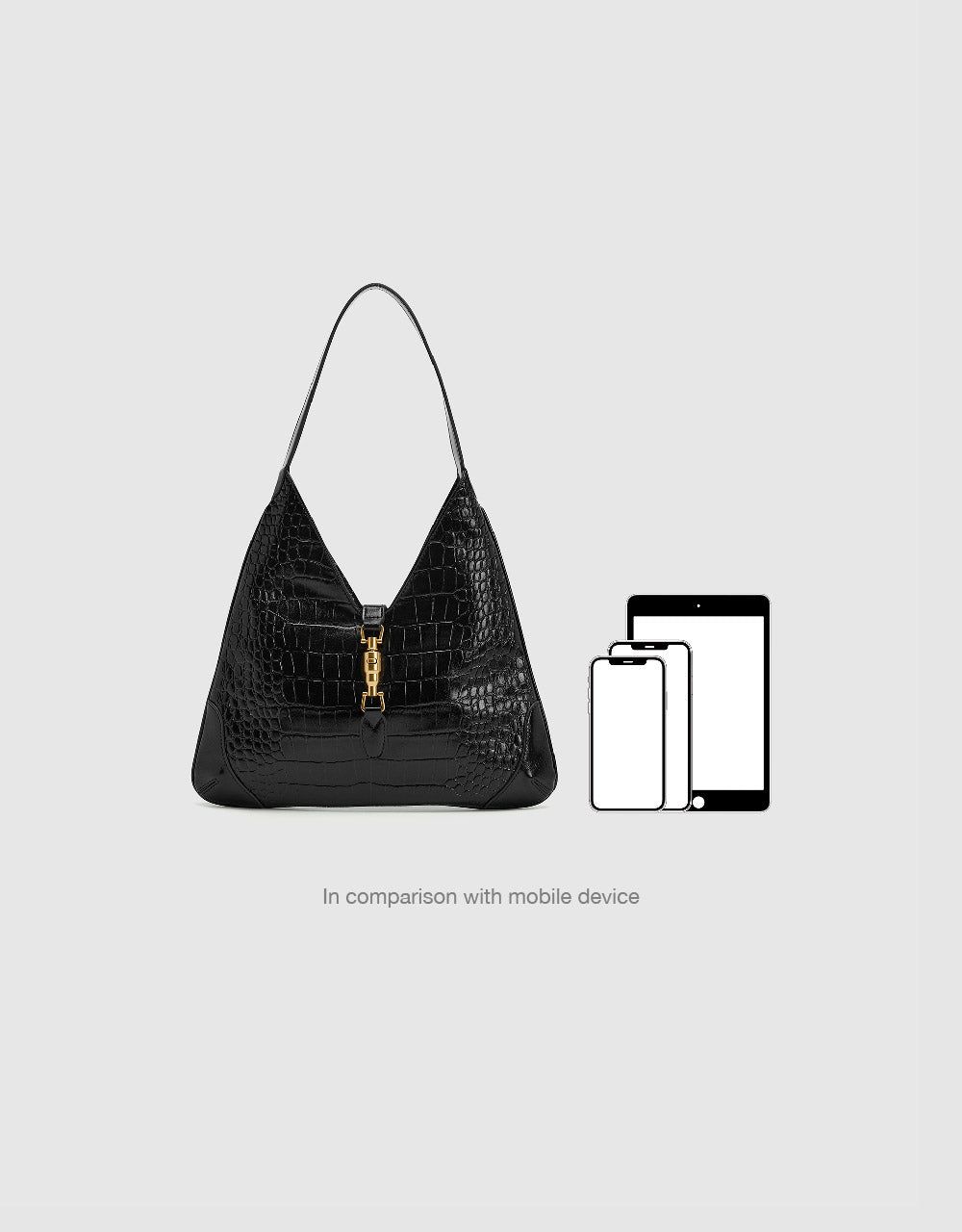 Croc Embossed Vegan Leather Shoulder Bag sold by Urban Revivo product image thumbnail 3