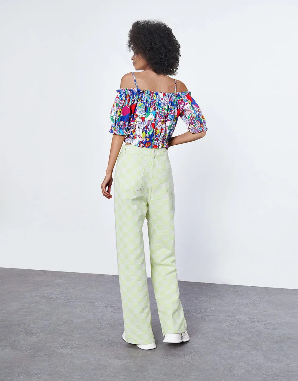 Graffiti Print Off Shoulder Top sold by Urban Revivo product image thumbnail 5