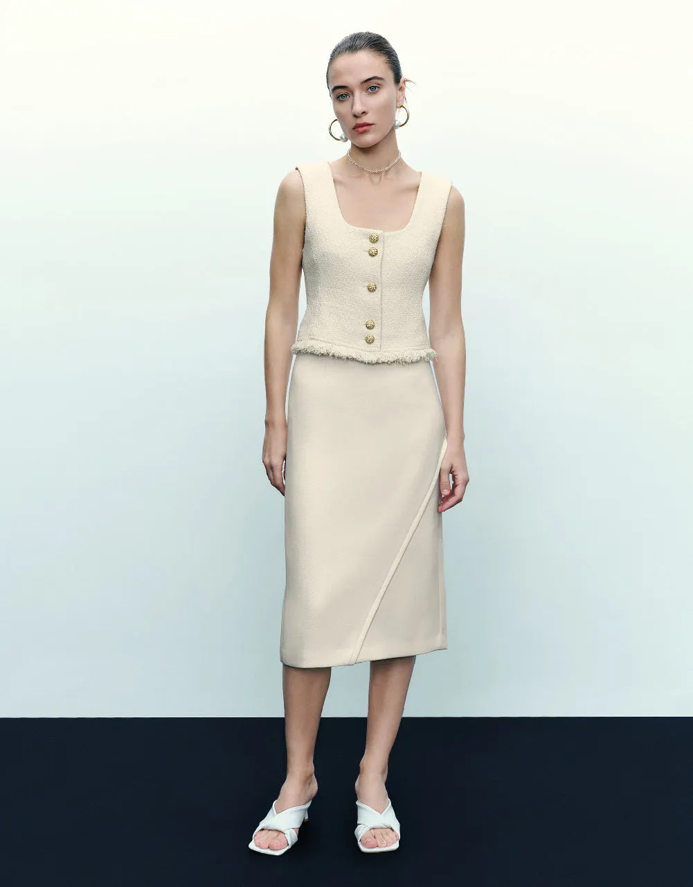 Tweed U Neck Vest sold by Urban Revivo product image thumbnail 5