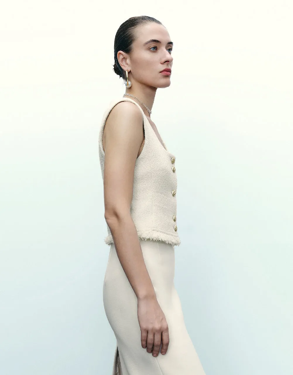 Tweed U Neck Vest sold by Urban Revivo product image thumbnail 3