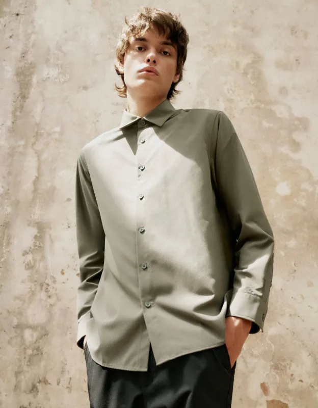 Button Up Straight Shirt sold by Urban Revivo