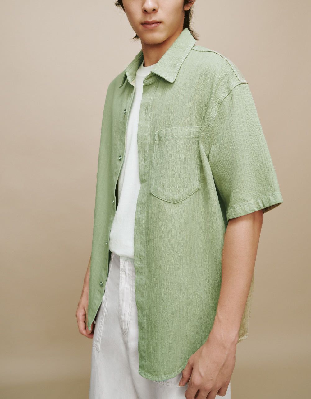 Textured Loose Denim Shirt sold by Urban Revivo product image thumbnail 3