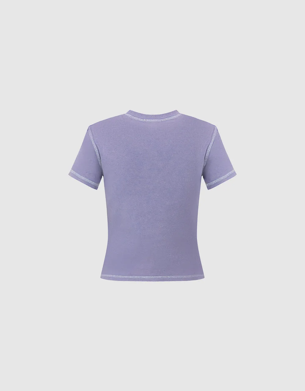 Printed Crew Neck Skinny T-Shirt sold by Urban Revivo product image thumbnail 5