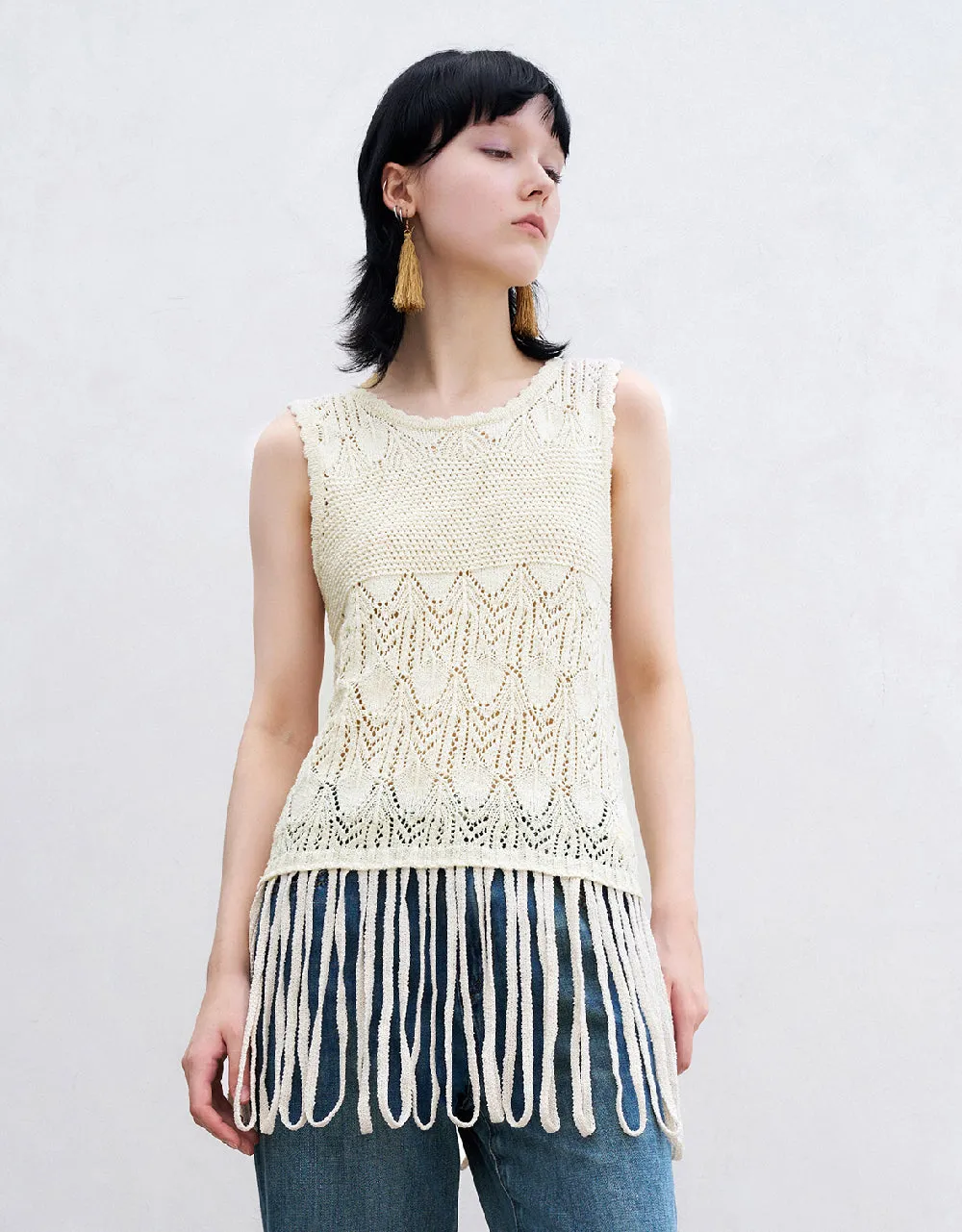 Crochet Knitted Tank Top sold by Urban Revivo