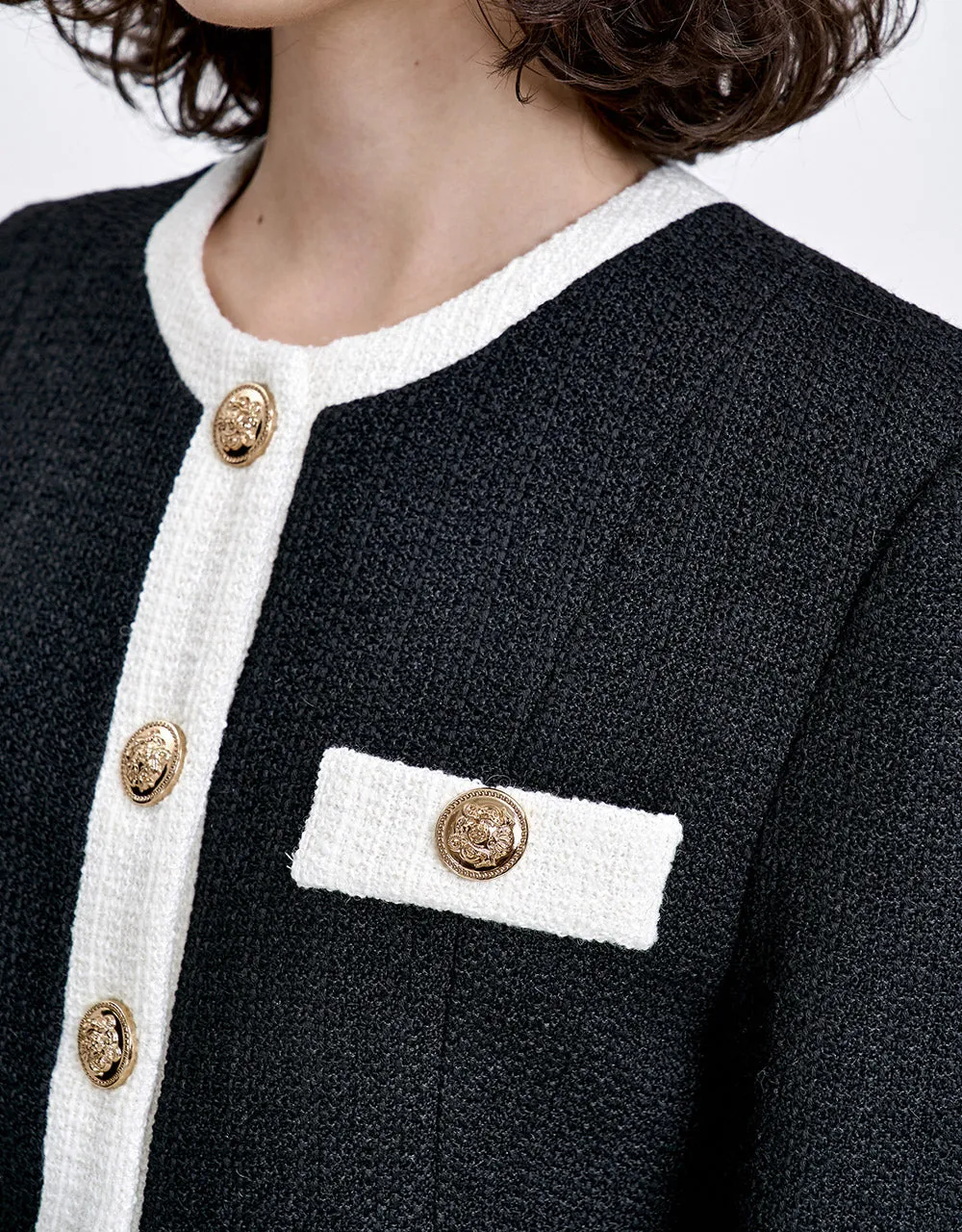 Contrast Trim Tweed Cardigan sold by Urban Revivo product image thumbnail 5