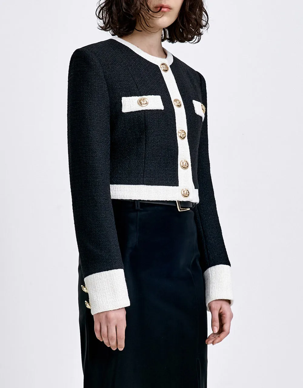 Contrast Trim Tweed Cardigan sold by Urban Revivo product image thumbnail 3