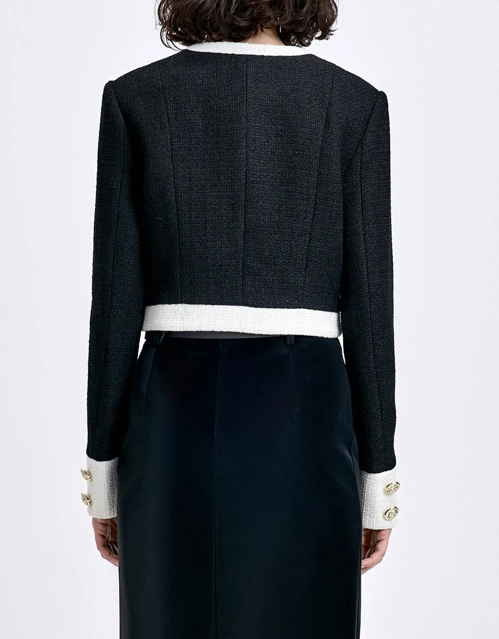 Contrast Trim Tweed Cardigan sold by Urban Revivo product image thumbnail 4