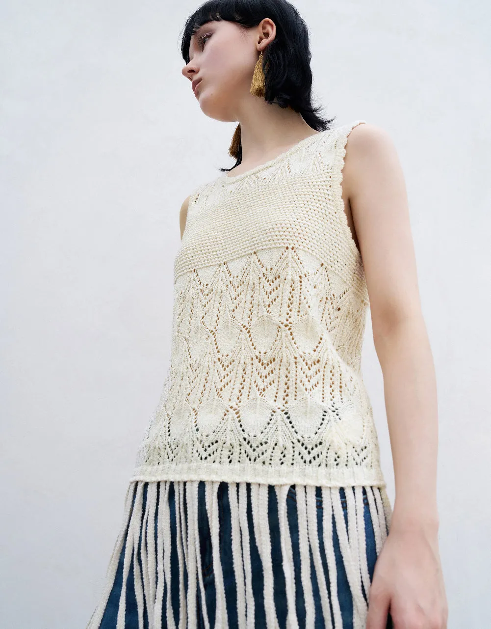 Crochet Knitted Tank Top sold by Urban Revivo product image thumbnail 2