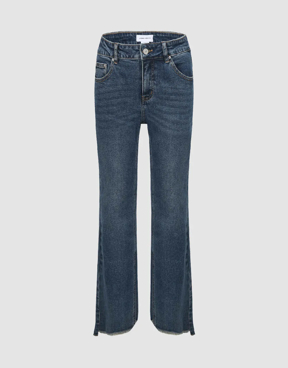 Split Hem Straight Jeans sold by Urban Revivo