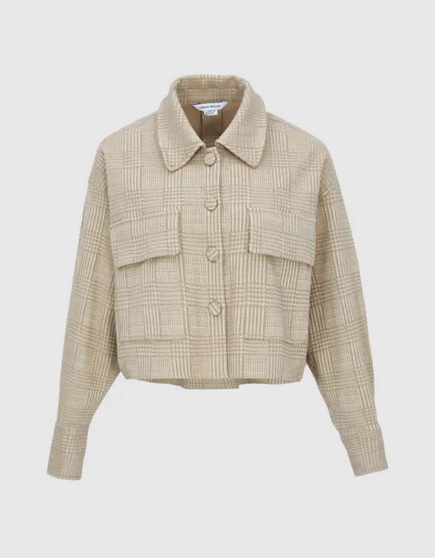 Plaid Button Front Flap Pocket Jacket sold by Urban Revivo
