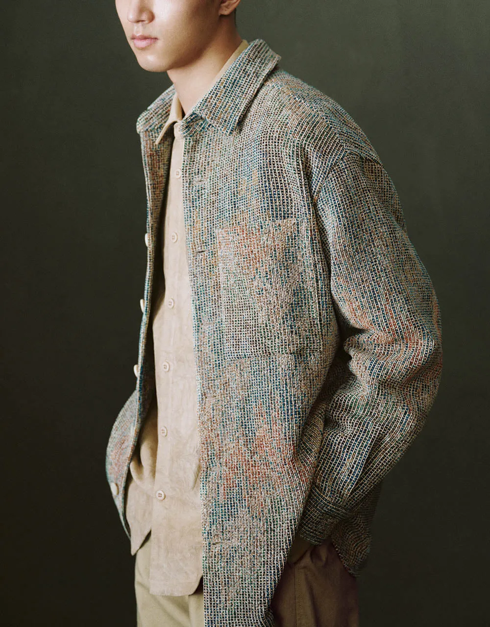 Textured Button Up Straight Jacket sold by Urban Revivo product image thumbnail 3