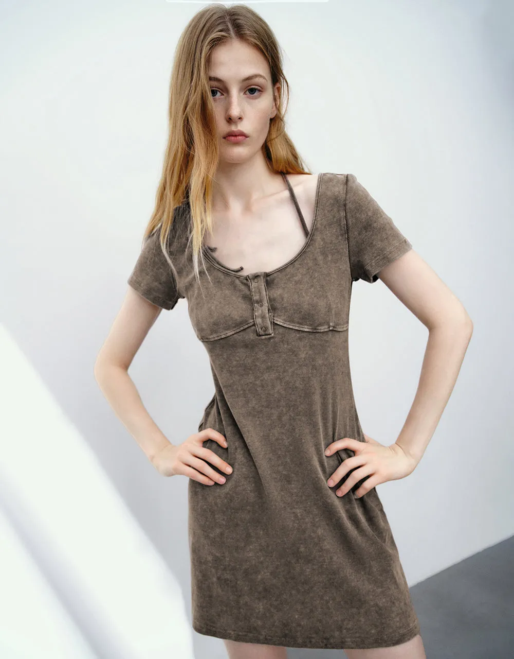 Skinny U Neck Skater Dress sold by Urban Revivo