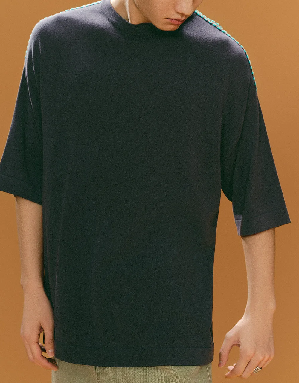 Crew Neck Knitted T-Shirt sold by Urban Revivo product image thumbnail 3