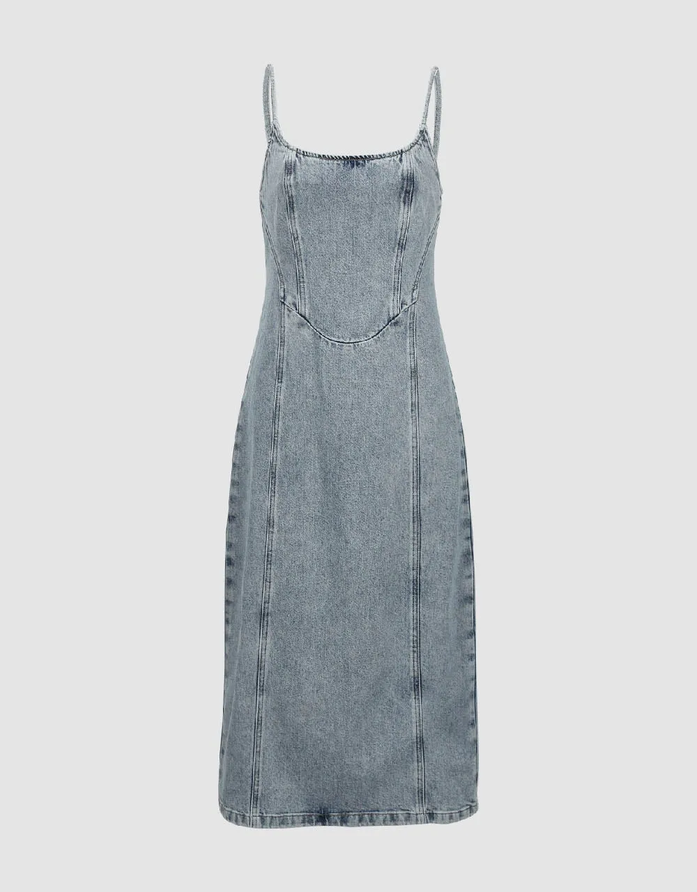 U Neck Skinny Denim Cami Dress sold by Urban Revivo product image thumbnail 2