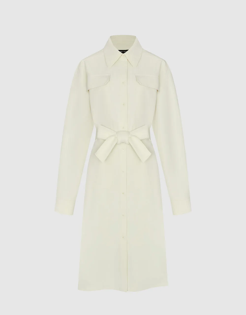 Lapel Straight Shirt Dress With Belt sold by Urban Revivo product image thumbnail 2