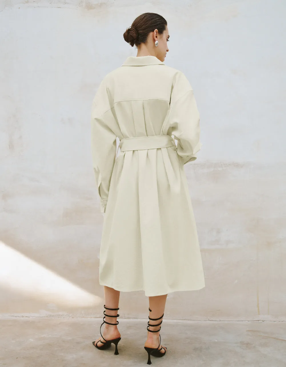 Lapel Straight Shirt Dress With Belt sold by Urban Revivo product image thumbnail 4