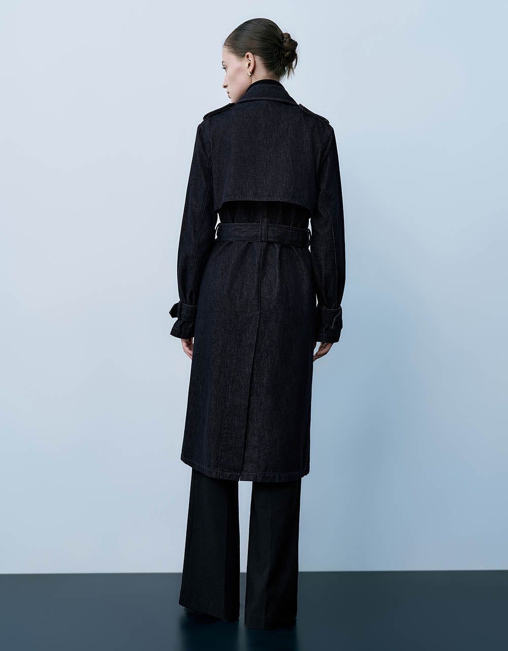 Longline Denim Coat With Belt sold by Urban Revivo product image thumbnail 4