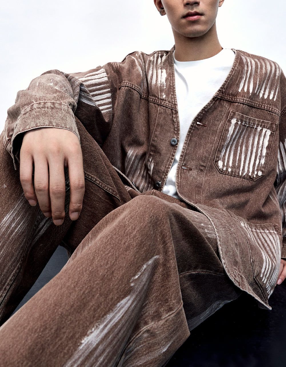 Kimono Lapel Denim Jacket sold by Urban Revivo product image thumbnail 5