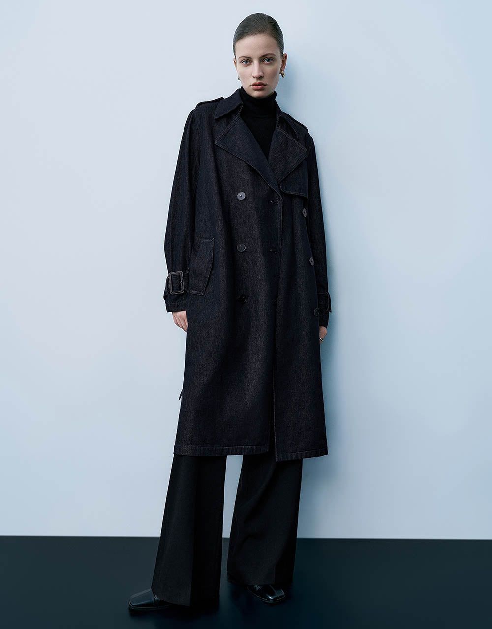 Longline Denim Coat With Belt sold by Urban Revivo