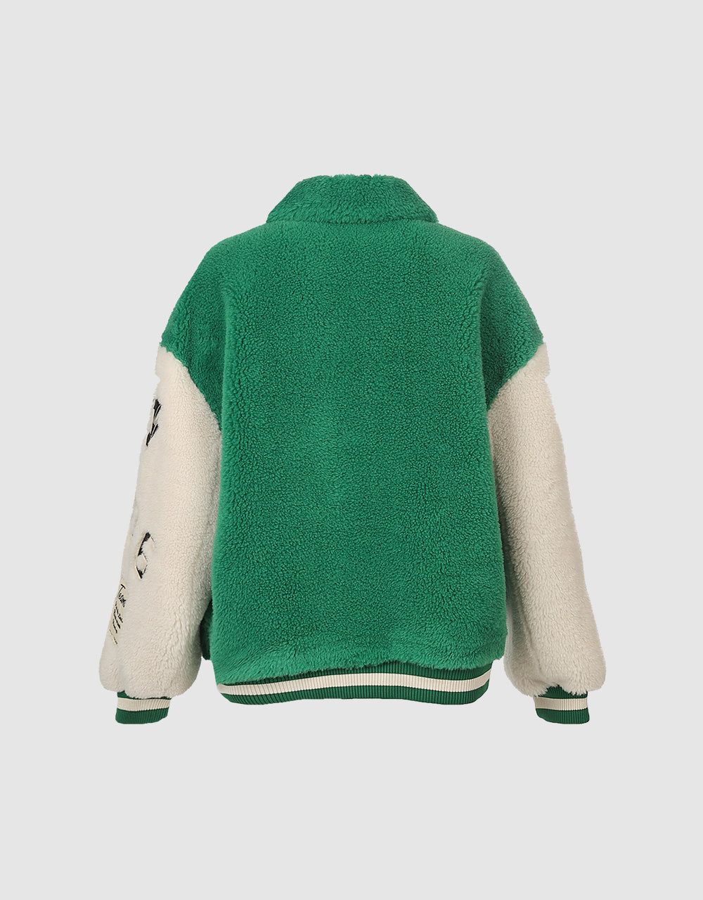 Contrast Color Letter Teddy Coat sold by Urban Revivo product image thumbnail 5