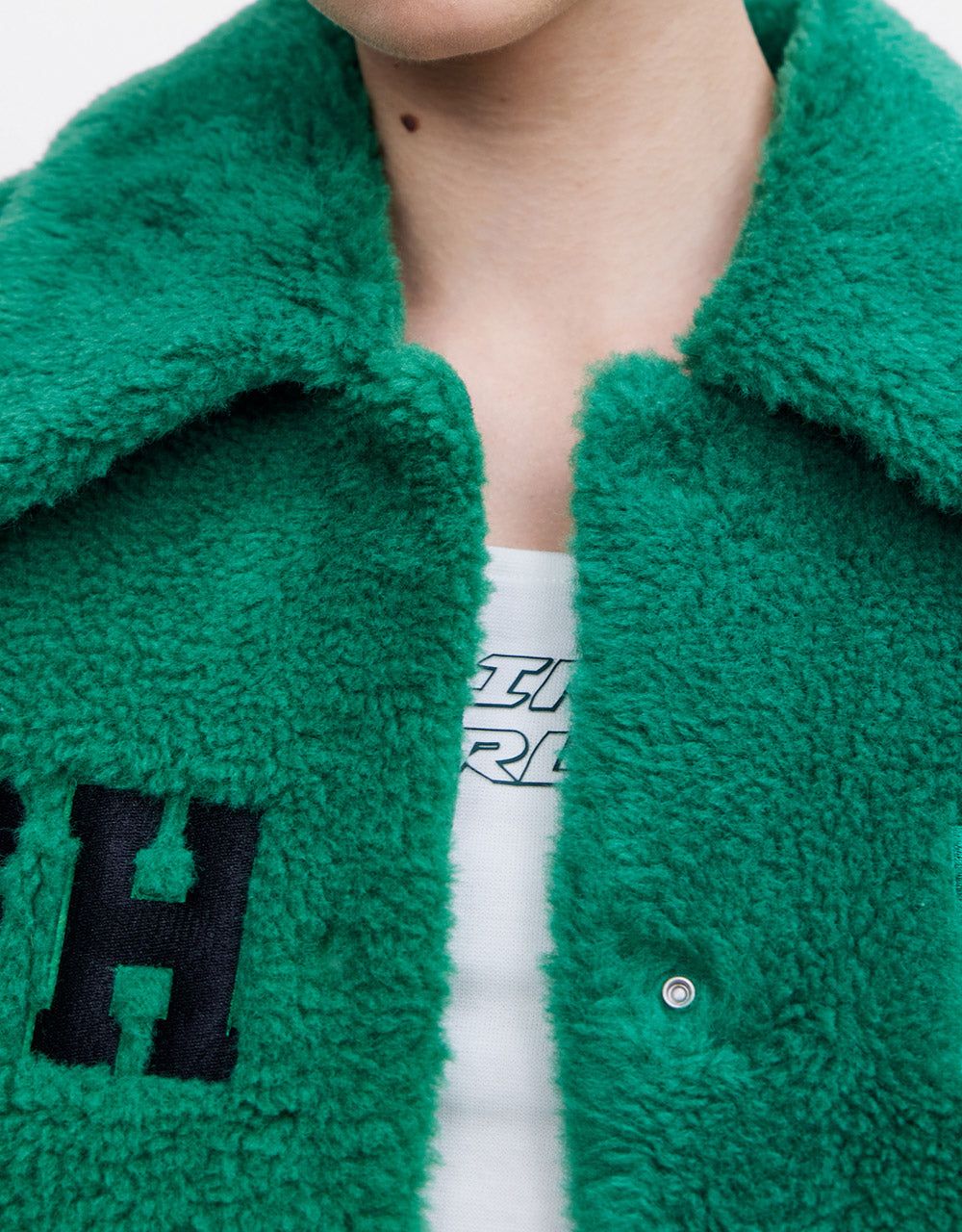 Contrast Color Letter Teddy Coat sold by Urban Revivo product image thumbnail 4