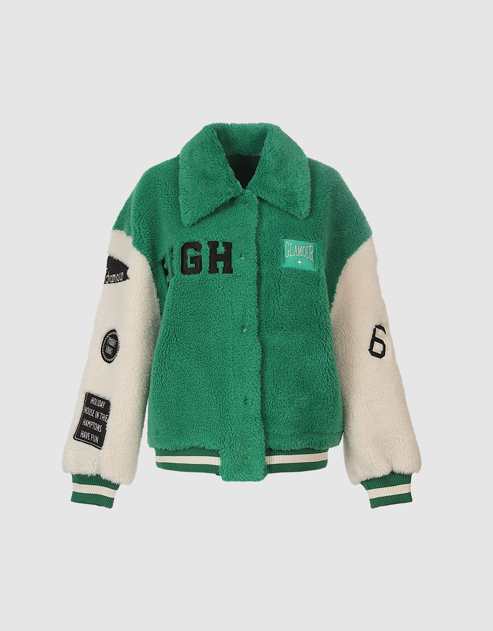 Contrast Color Letter Teddy Coat sold by Urban Revivo product image thumbnail 2