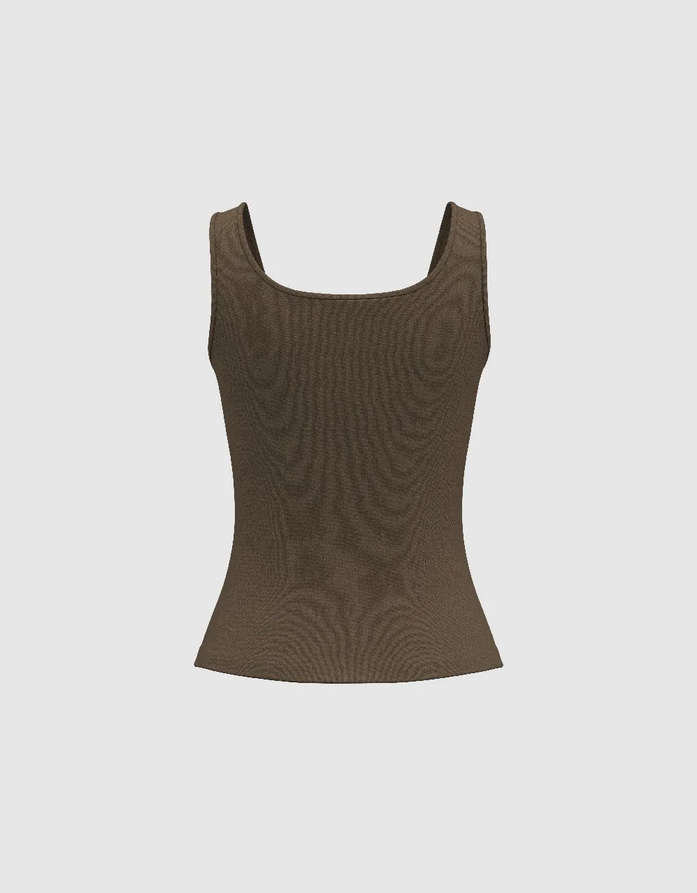 Square-cut Collar Knitted Tank Top sold by Urban Revivo product image thumbnail 5