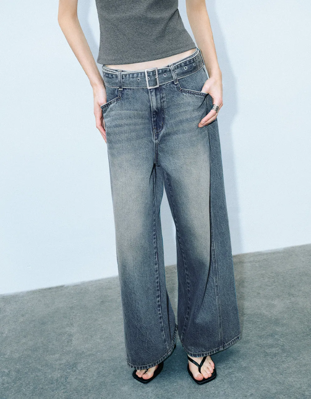 Straight Jeans With Belt sold by Urban Revivo product image thumbnail 3