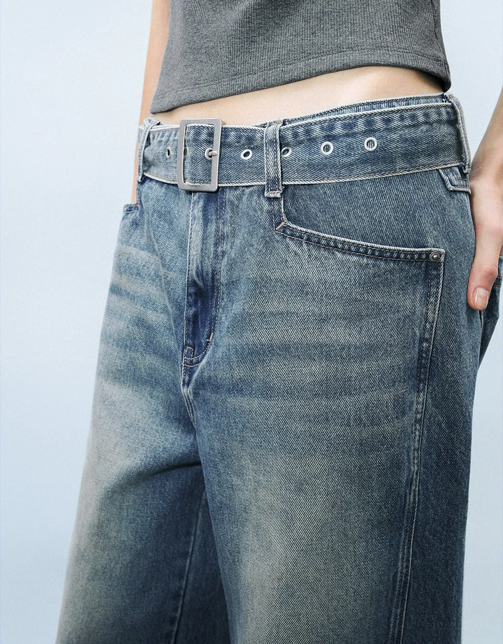 Straight Jeans With Belt sold by Urban Revivo product image thumbnail 5