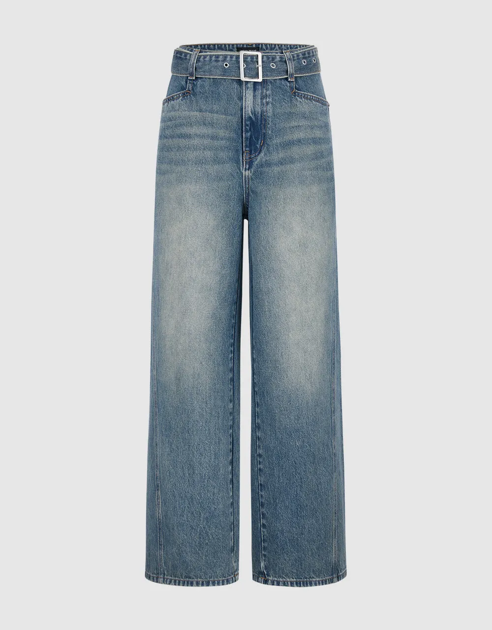 Straight Jeans With Belt sold by Urban Revivo