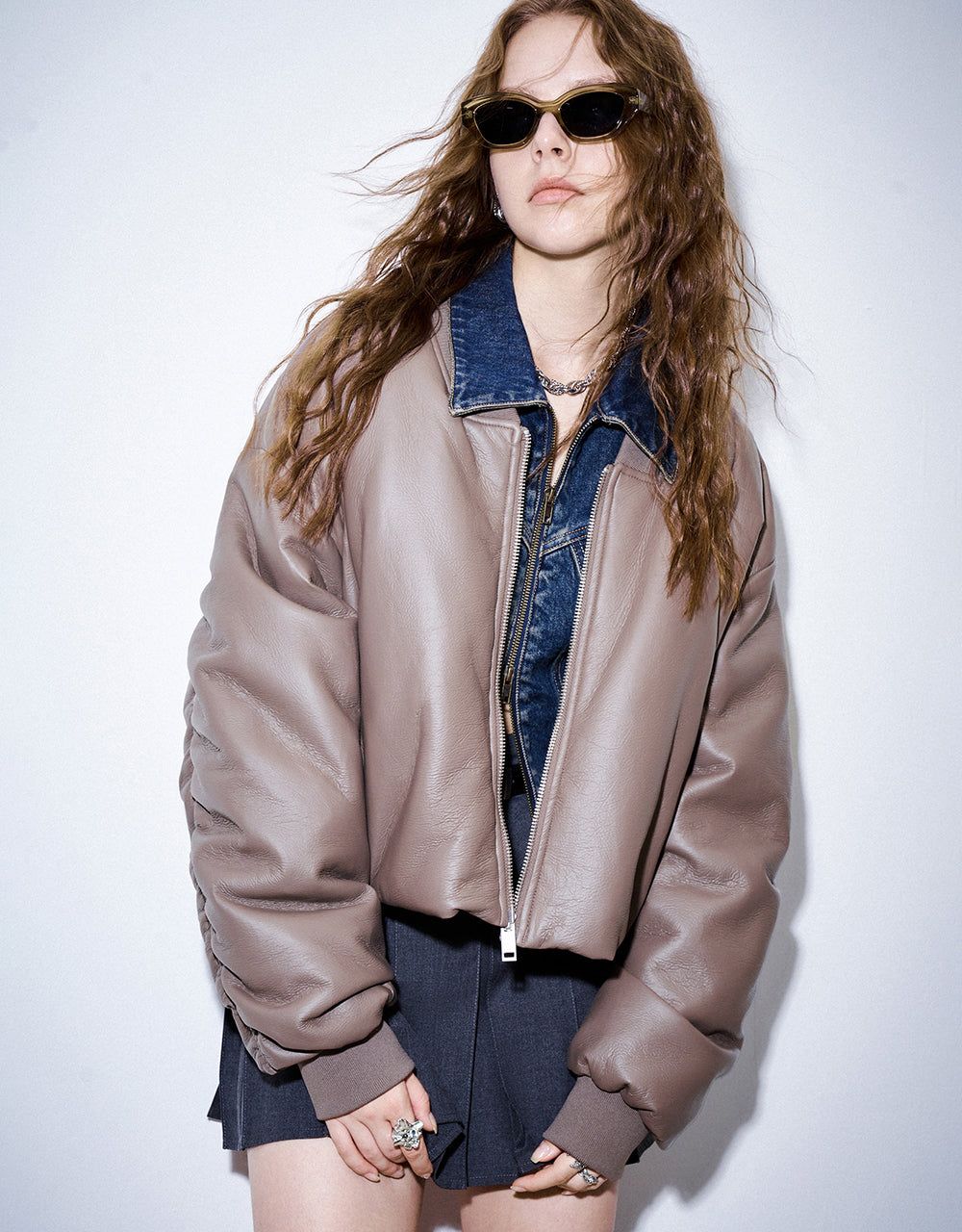 Zipper Front V-Neck Down Jacket sold by Urban Revivo